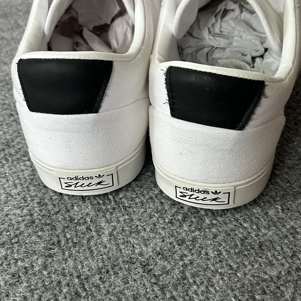 Adidas Shoes Womens Size 11 White Sleek Lo W Canvas Rainbow Logo Sneakers FW2442